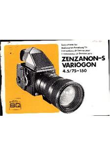 Bronica 75-150/4.5 manual. Camera Instructions.